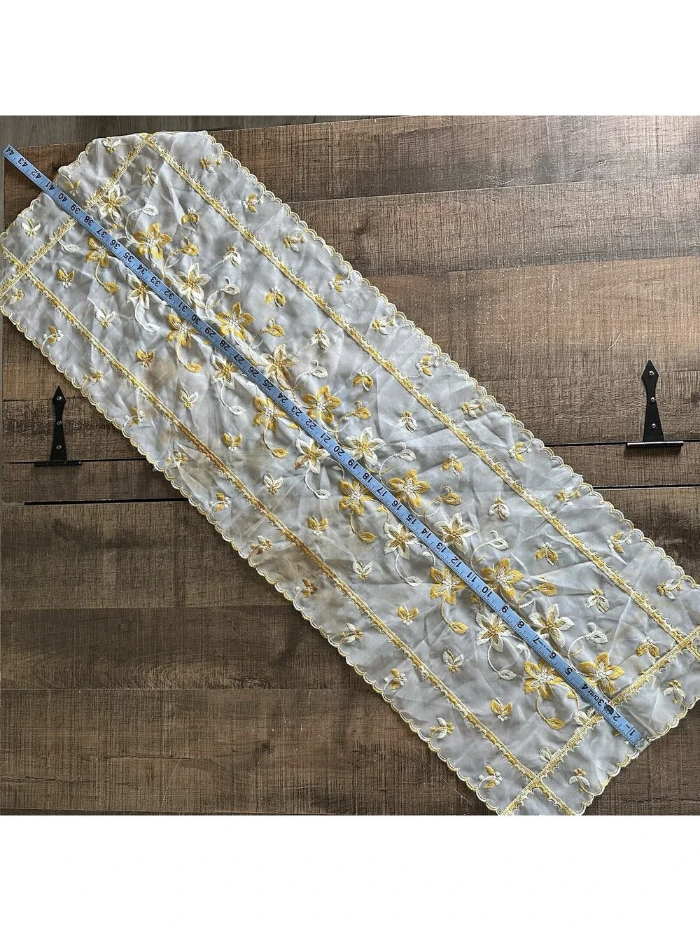 Vintage Embroidered Floral Table Runner